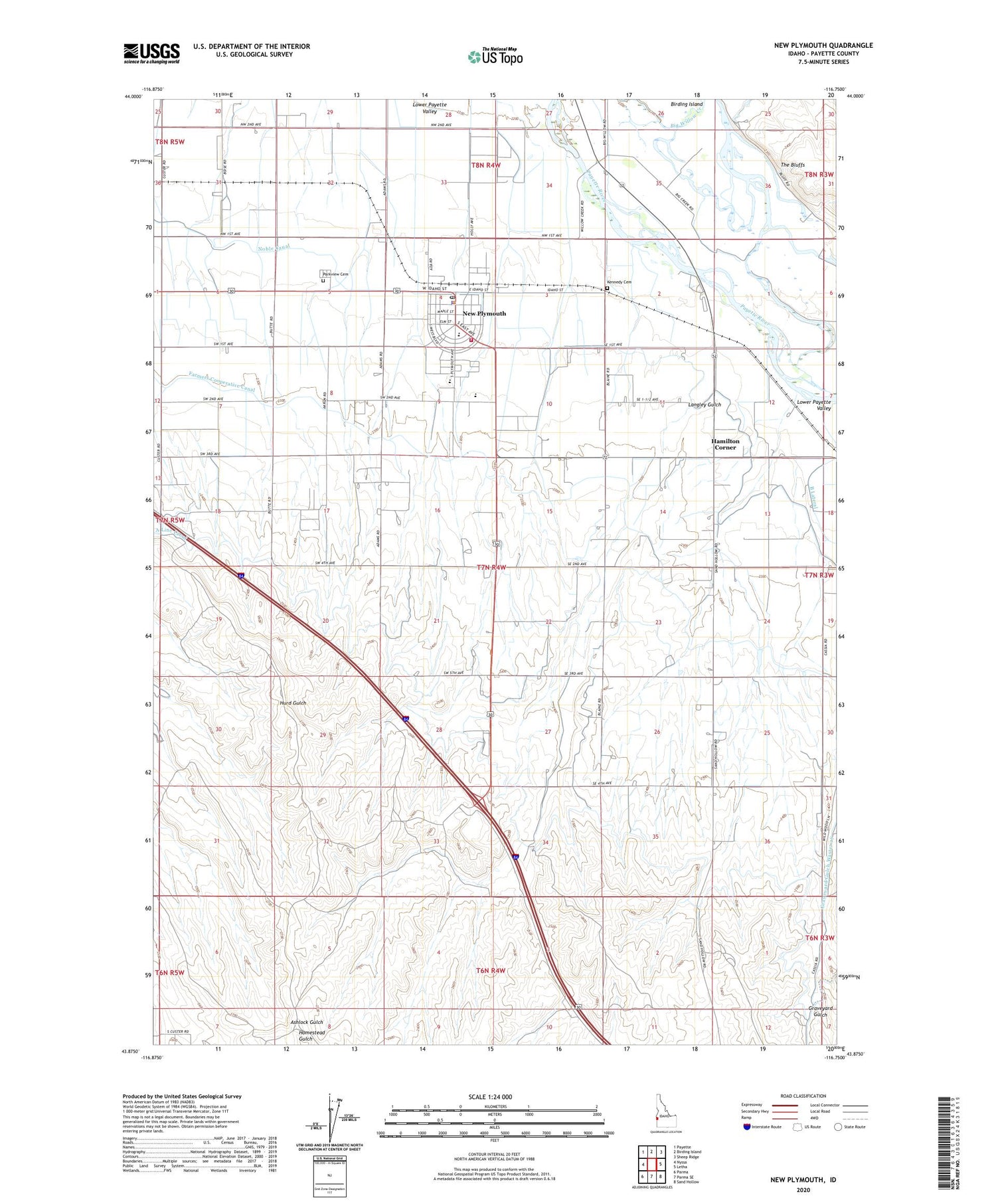 New Plymouth Idaho US Topo Map Image