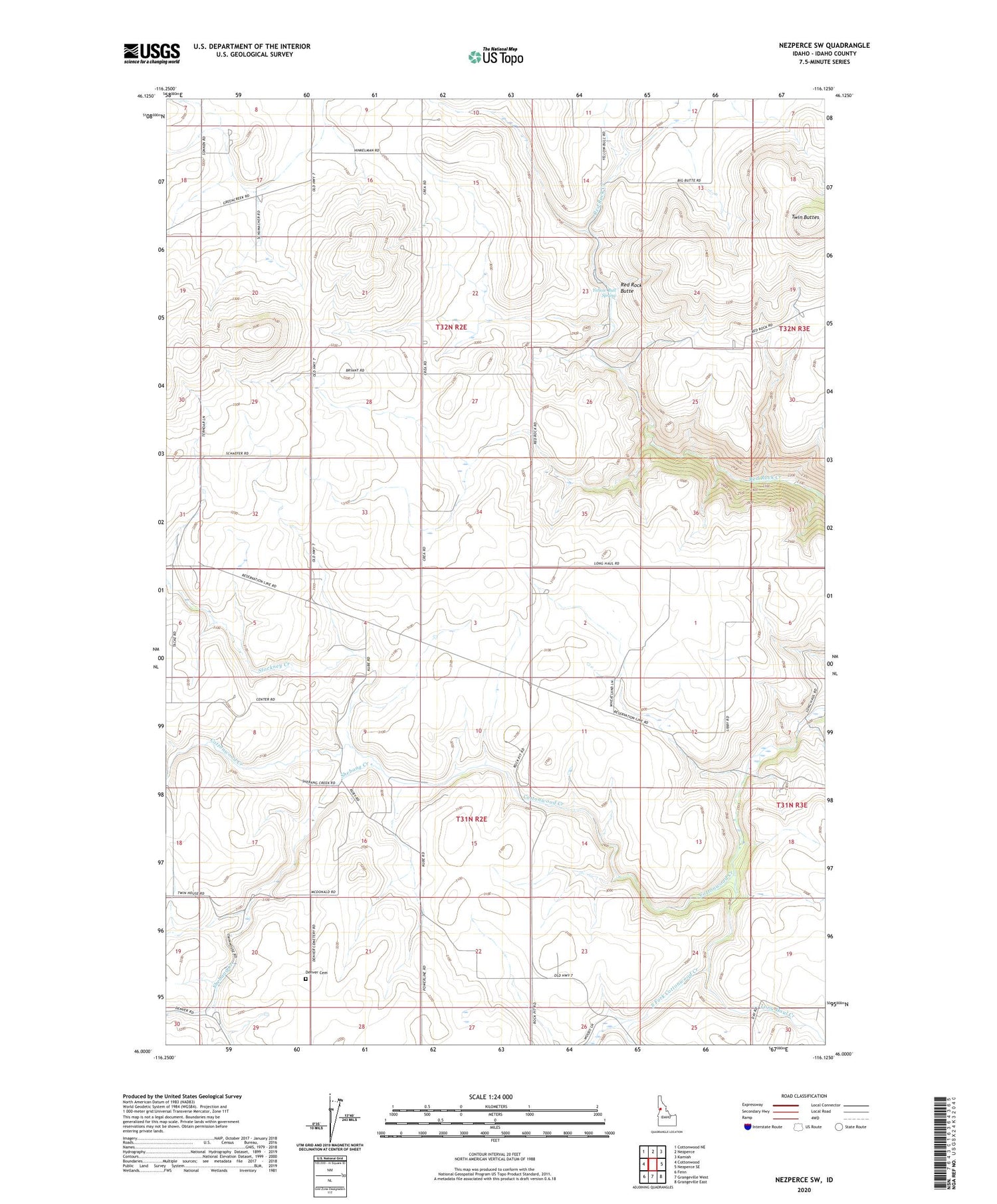 Nezperce SW Idaho US Topo Map Image