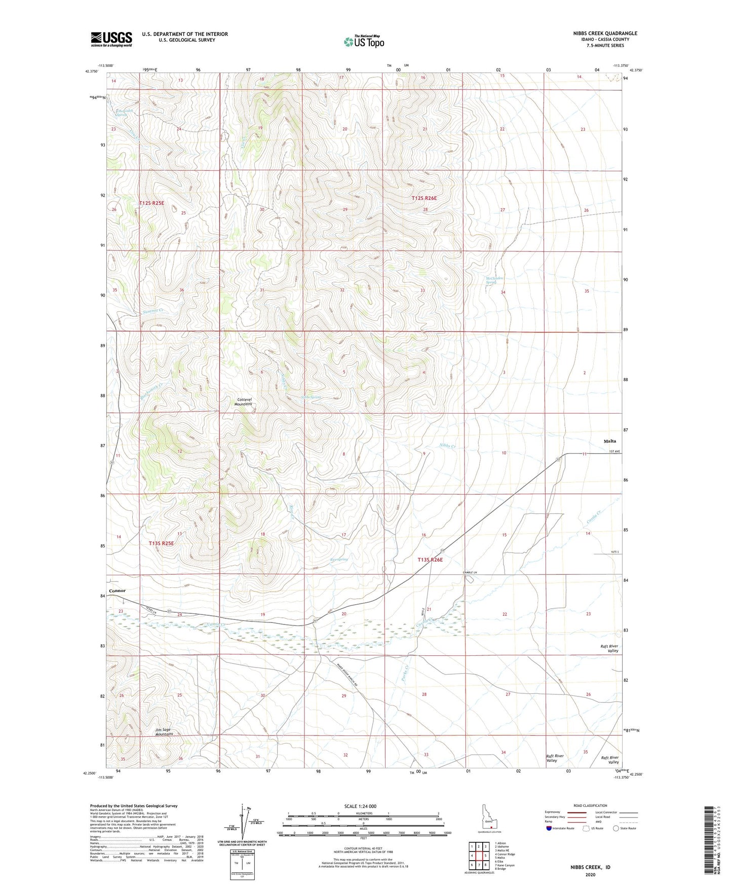 Nibbs Creek Idaho US Topo Map Image