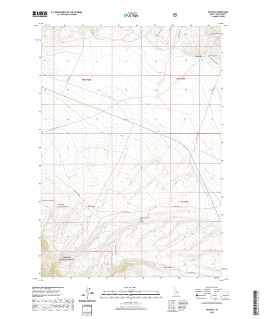 Nicholia Idaho US Topo Map Image