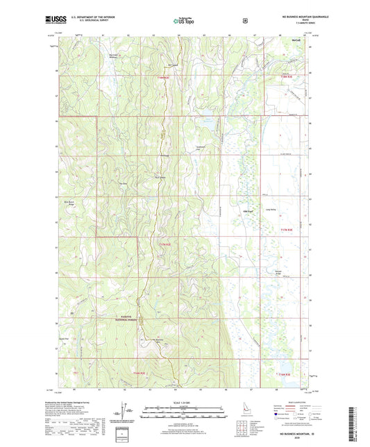 No Business Mountain Idaho US Topo Map Image