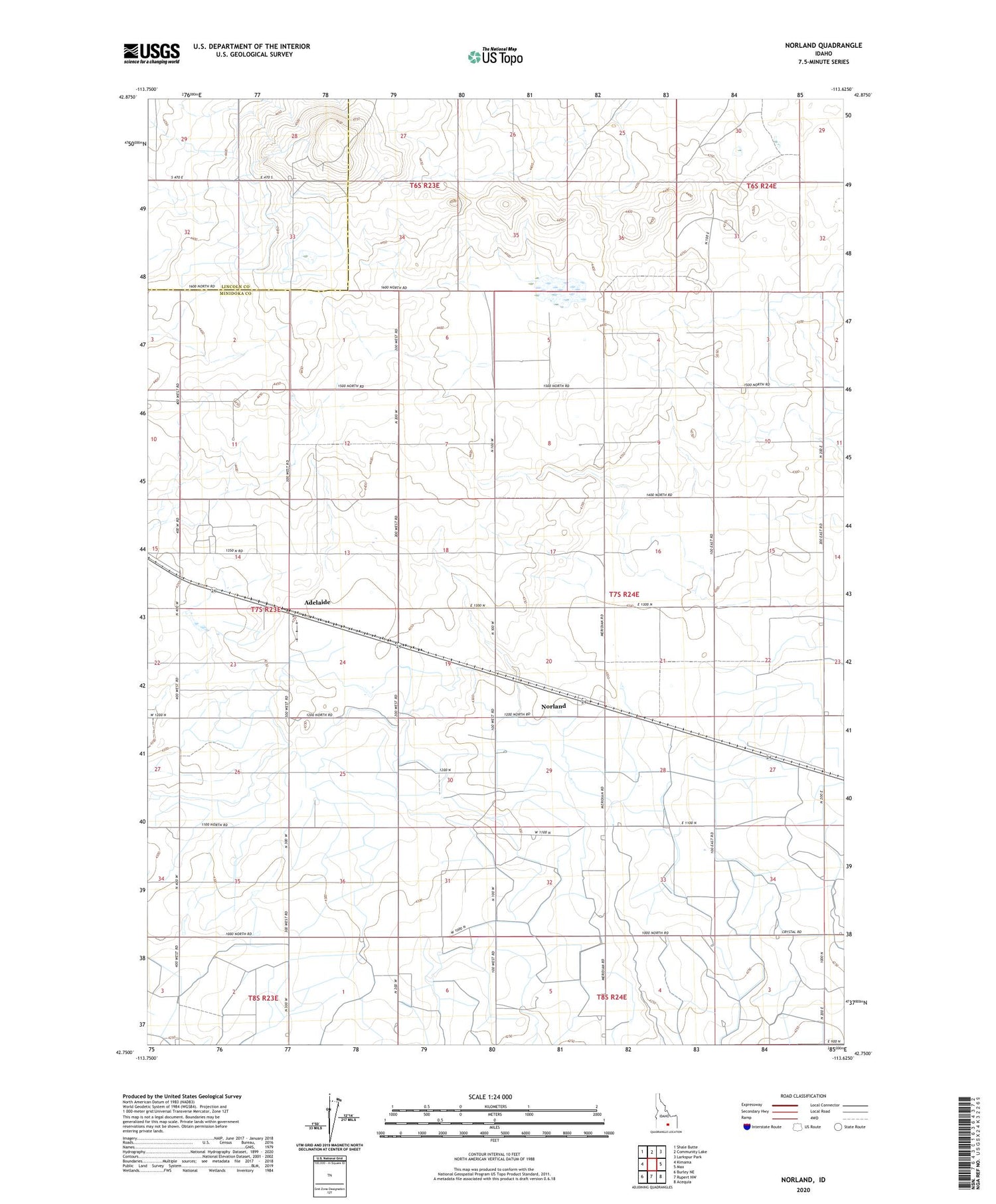 Norland Idaho US Topo Map Image
