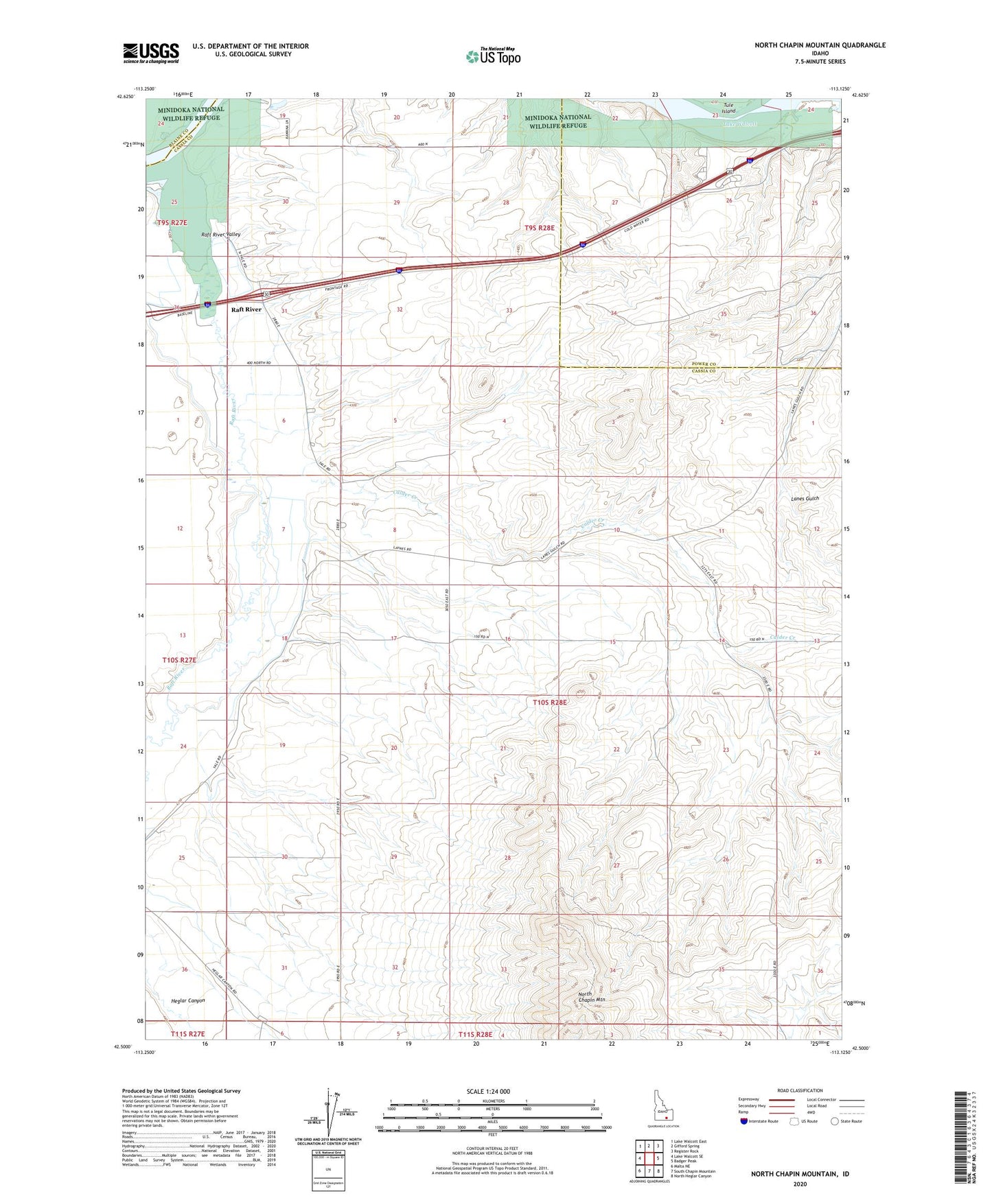 North Chapin Mountain Idaho US Topo Map Image