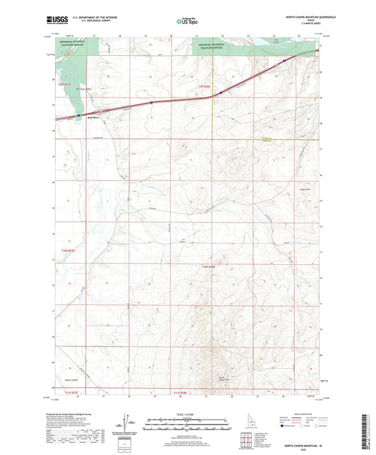 North Chapin Mountain Idaho US Topo Map Image
