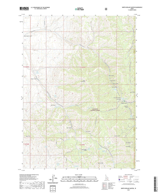 North Heglar Canyon Idaho US Topo Map Image