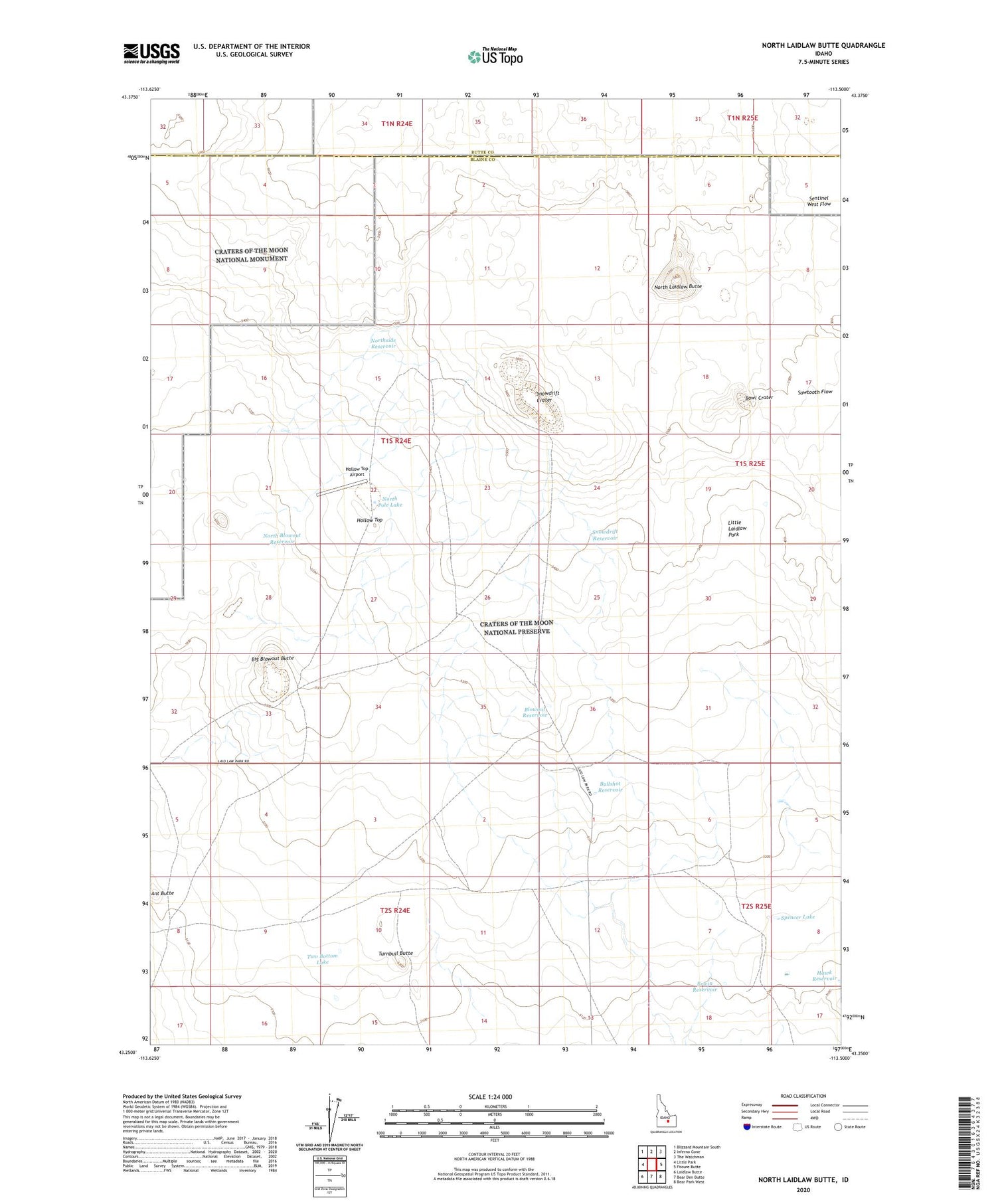 North Laidlaw Butte Idaho US Topo Map Image