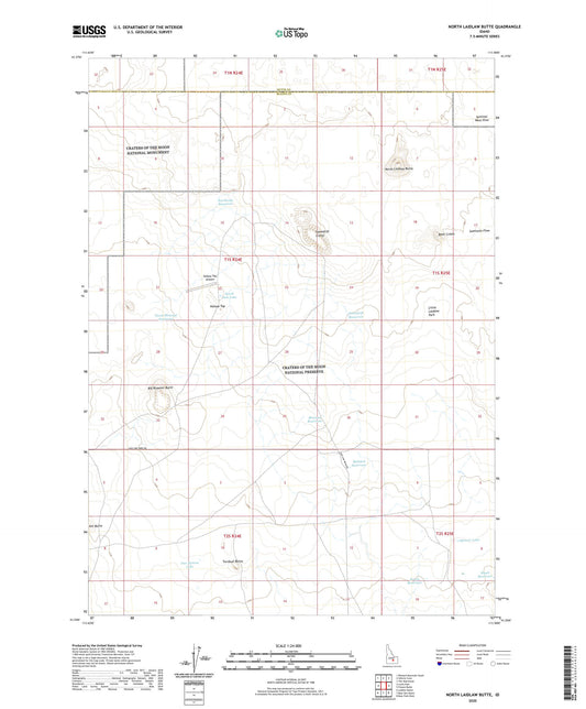 North Laidlaw Butte Idaho US Topo Map Image