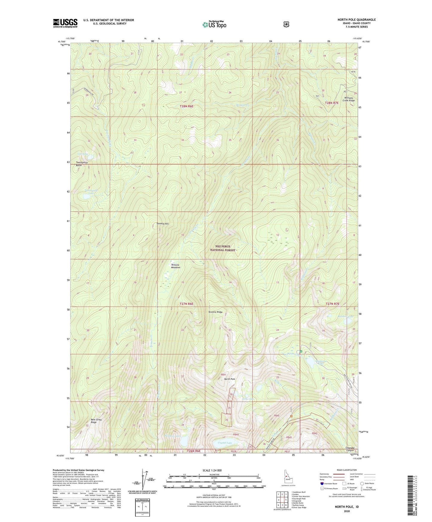 North Pole Idaho US Topo Map Image