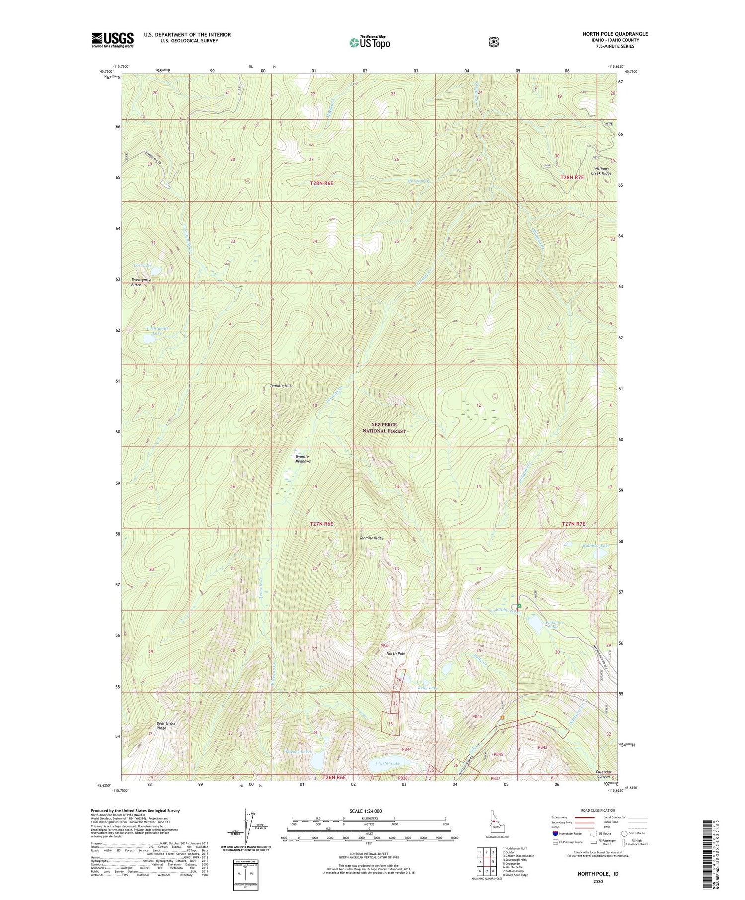 North Pole Idaho US Topo Map Image