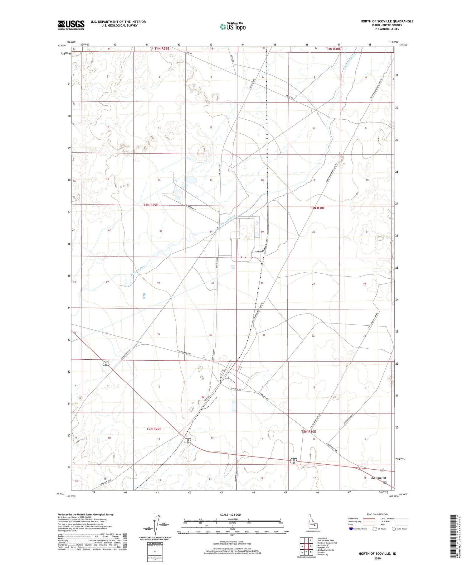 North of Scoville Idaho US Topo Map Image