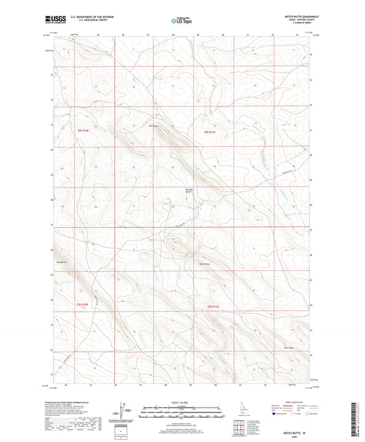 Notch Butte Idaho US Topo Map Image