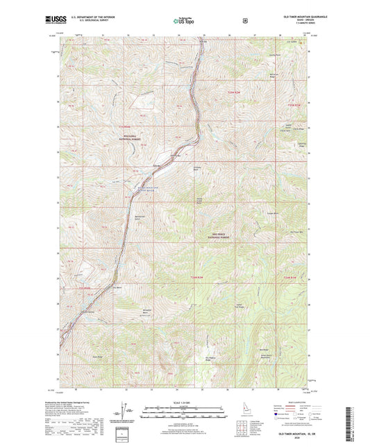 Old Timer Mountain Idaho US Topo Map Image