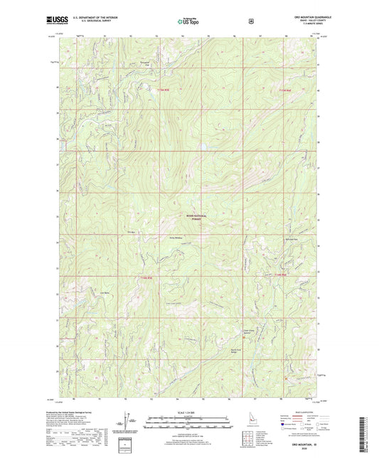 Oro Mountain Idaho US Topo Map Image