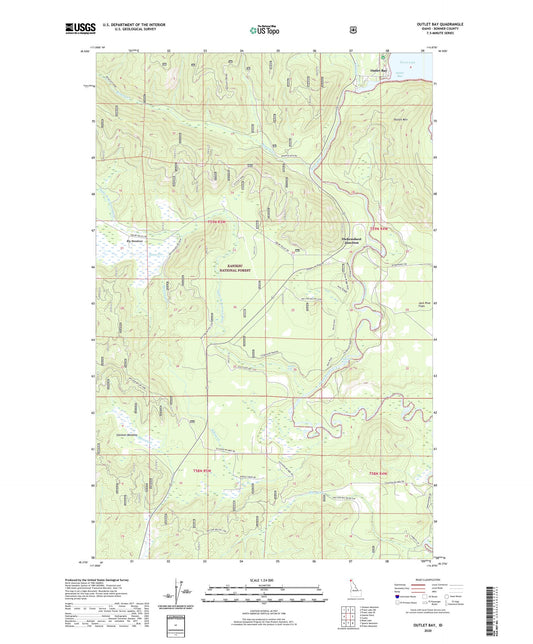 Outlet Bay Idaho US Topo Map Image