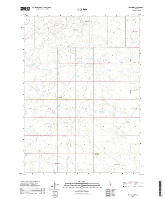Owinza Butte Idaho US Topo Map Image