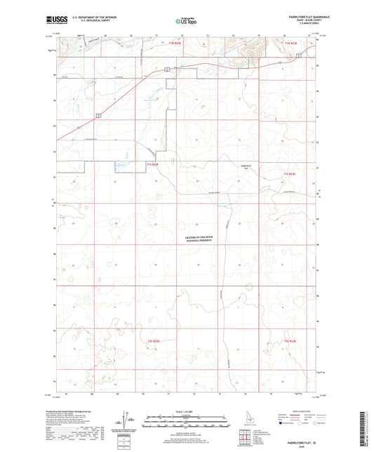 Paddelford Flat Idaho US Topo Map Image