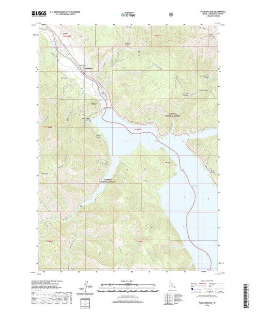 Palisades Dam Idaho US Topo Map Image