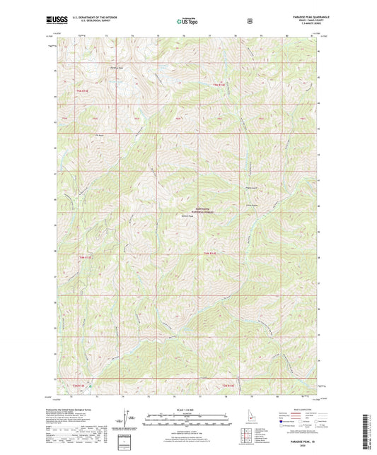 Paradise Peak Idaho US Topo Map Image
