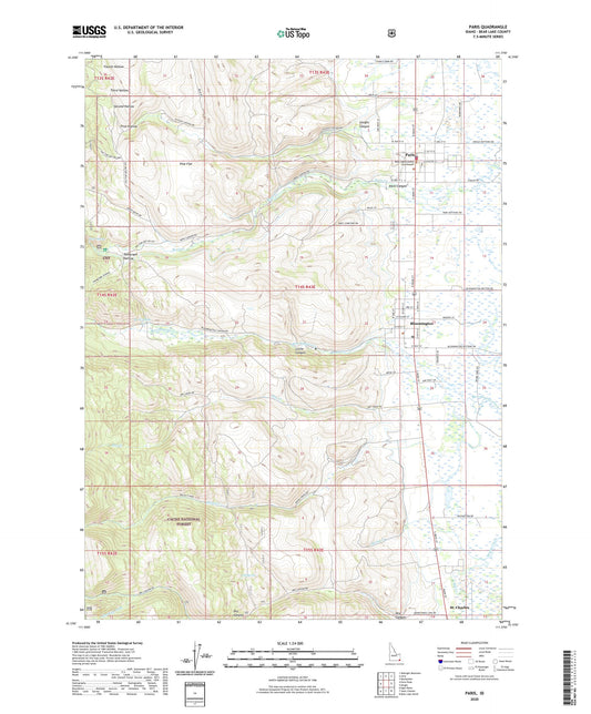 Paris Idaho US Topo Map Image