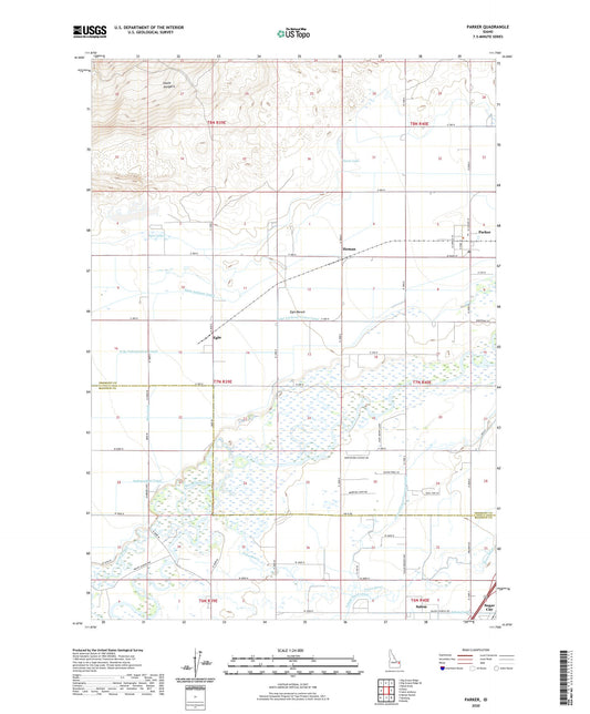 Parker Idaho US Topo Map Image
