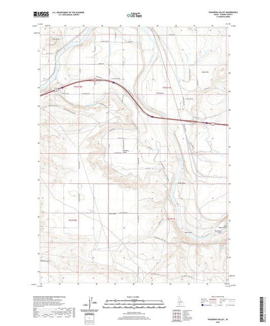 Pasadena Valley Idaho US Topo Map Image