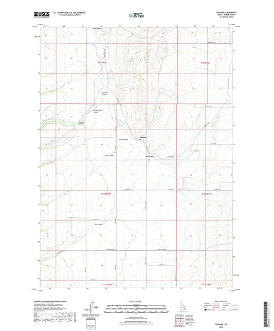 Pauline Idaho US Topo Map Image