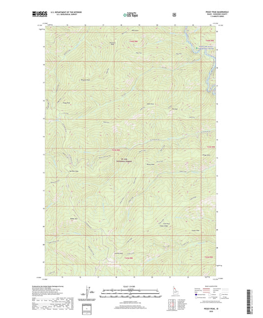 Peggy Peak Idaho US Topo Map Image