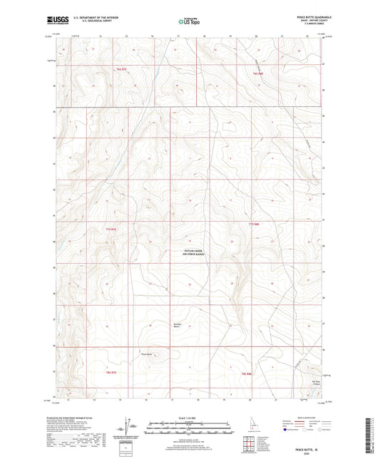 Pence Butte Idaho US Topo Map Image