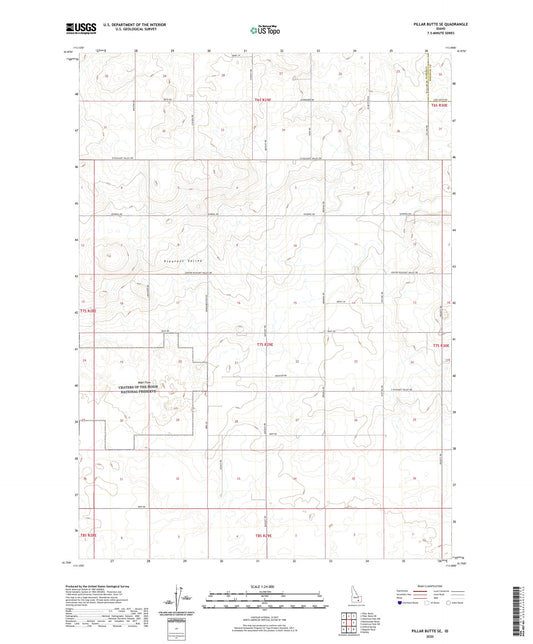 Pillar Butte SE Idaho US Topo Map Image