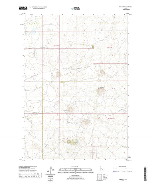 Pine Butte Idaho US Topo Map Image