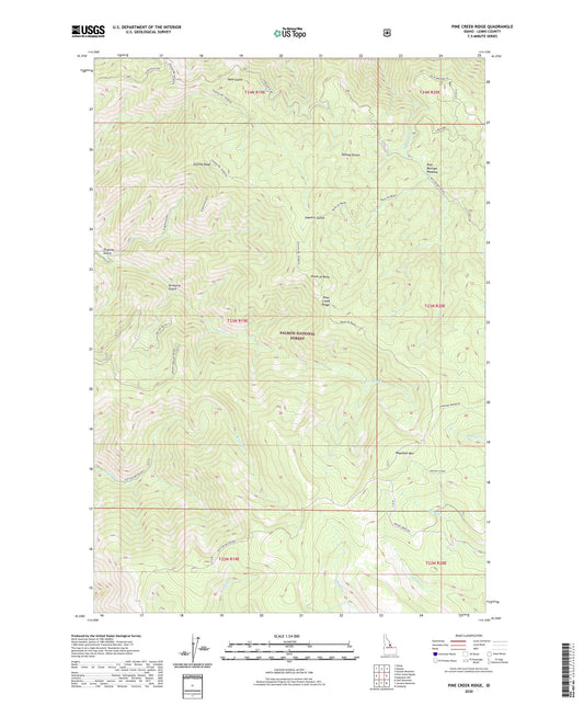 Pine Creek Ridge Idaho US Topo Map Image