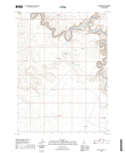 Piute Basin East Idaho US Topo Map Image