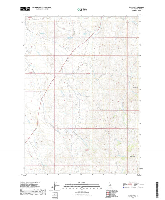 Piute Butte Idaho US Topo Map Image