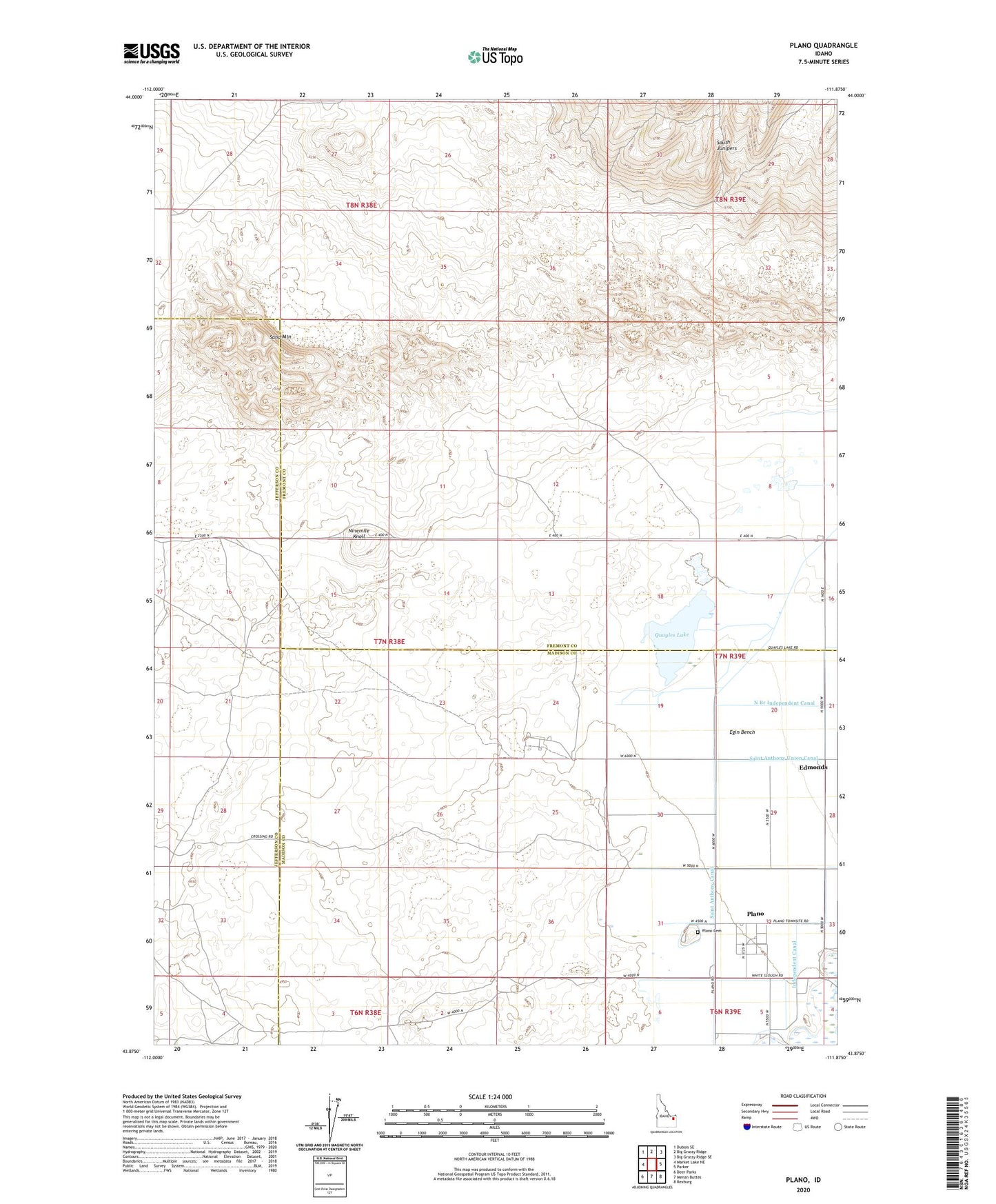Plano Idaho US Topo Map Image