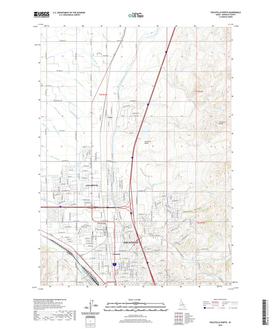 Pocatello North Idaho US Topo Map Image