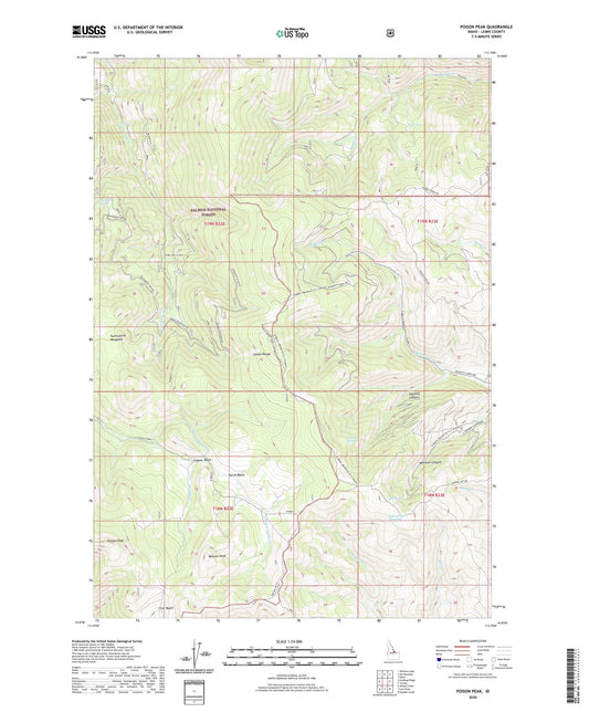 Poison Peak Idaho US Topo Map Image