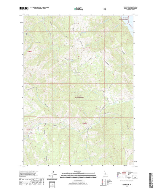 Poker Peak Idaho US Topo Map Image