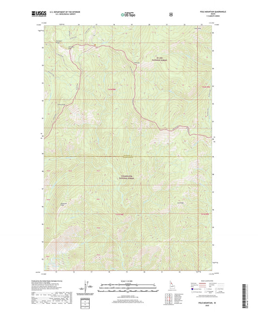 Pole Mountain Idaho US Topo Map Image