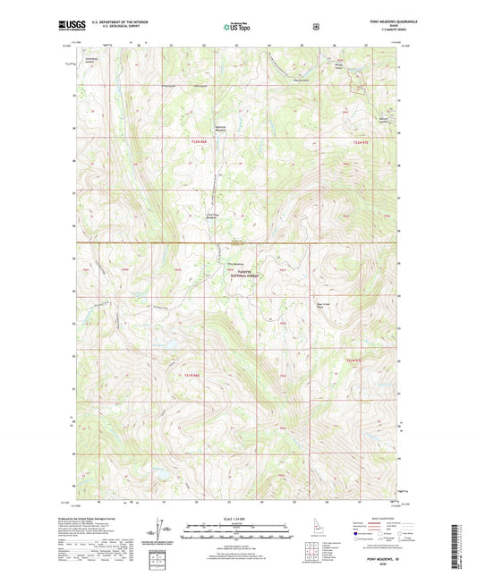 Pony Meadows Idaho US Topo Map Image