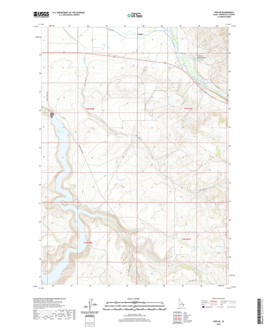 Poplar Idaho US Topo Map Image