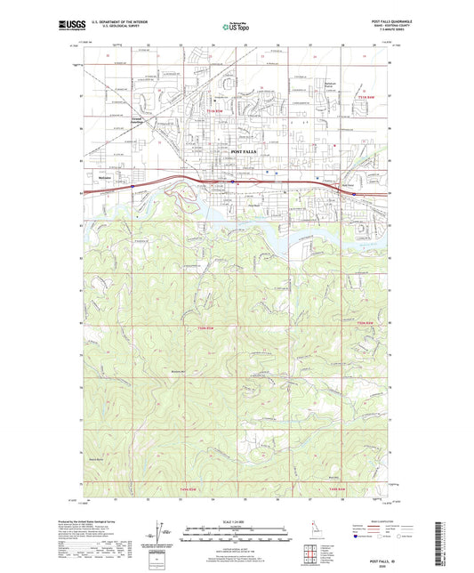 Post Falls Idaho US Topo Map Image