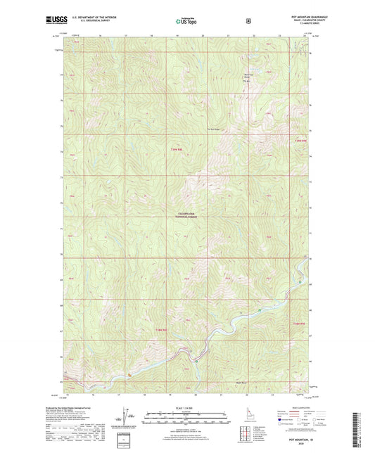 Pot Mountain Idaho US Topo Map Image