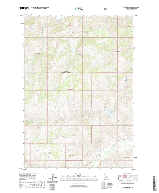 Potaman Peak Idaho US Topo Map Image
