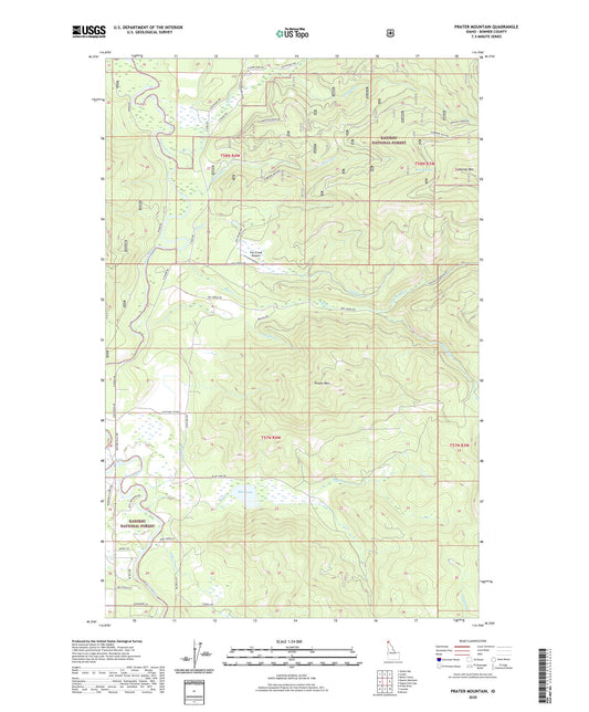 Prater Mountain Idaho US Topo Map Image