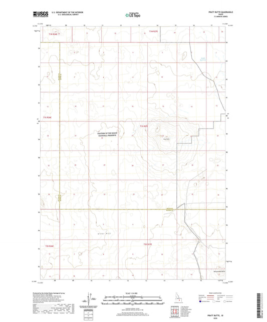 Pratt Butte Idaho US Topo Map Image