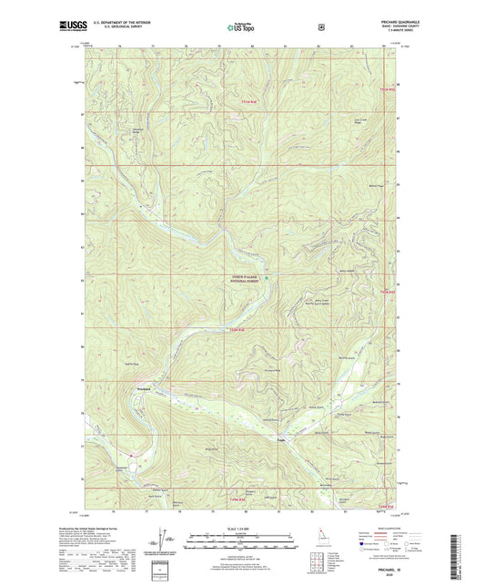 Prichard Idaho US Topo Map Image