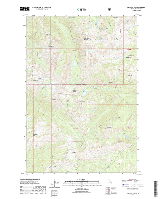 Purgatory Saddle Idaho US Topo Map Image