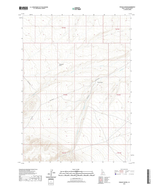 Purjue Canyon Idaho US Topo Map Image