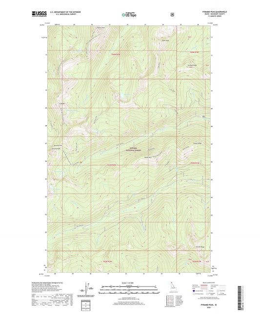 Pyramid Peak Idaho US Topo Map Image