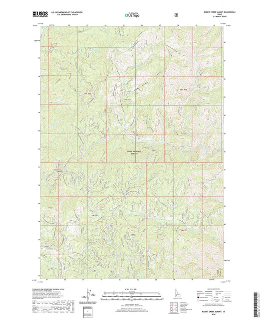 Rabbit Creek Summit Idaho US Topo Map Image